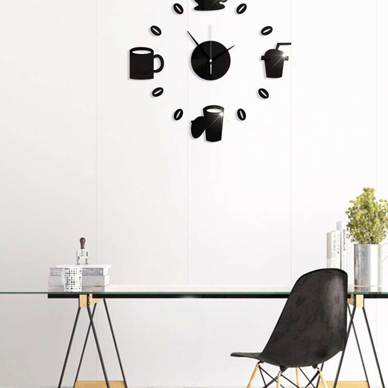 

Coffee Pattern Wall Clock, Black