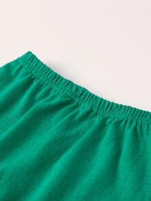 男嬰卡通圖案拼色t恤和標語圖案短褲 - 彩色 - 查看 6