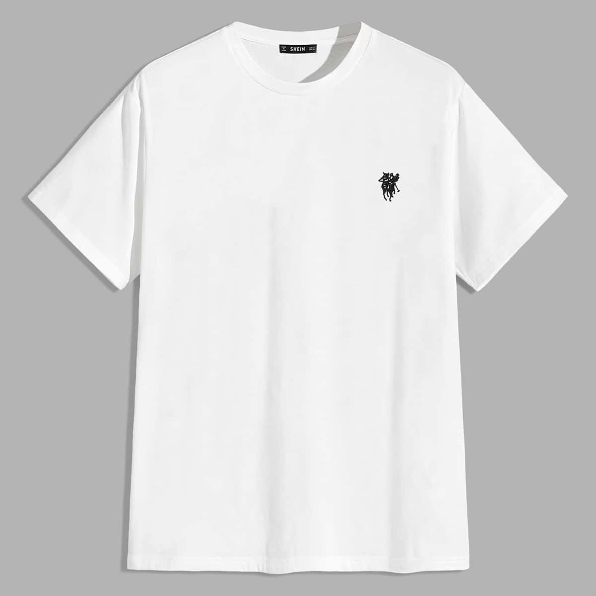 

Guys Embroidered Detail Tee, White
