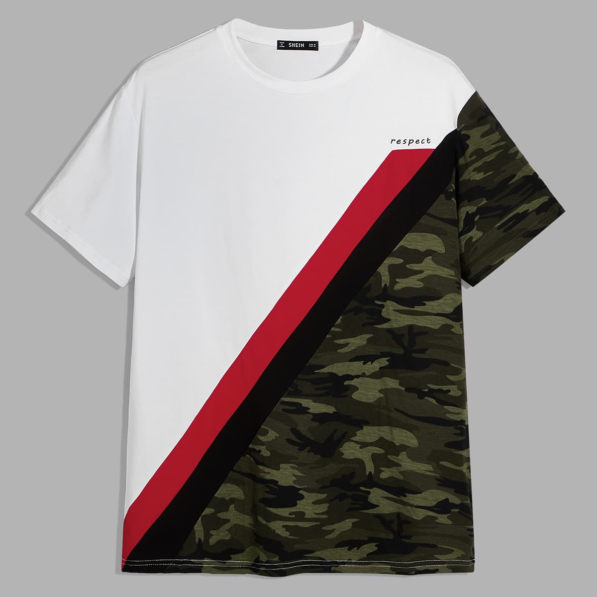 

Guys Letter Graphic Camo Print Tee, Multicolor