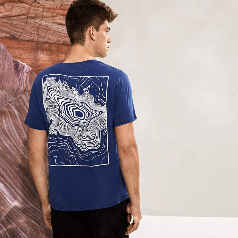 

Guys Letter and Swirl Print Tee, Blue