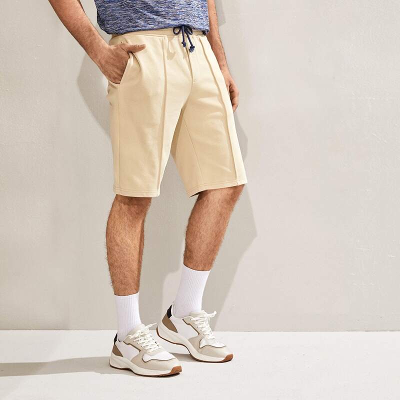 

Guys Tie Waist Sweat Shorts, Beige