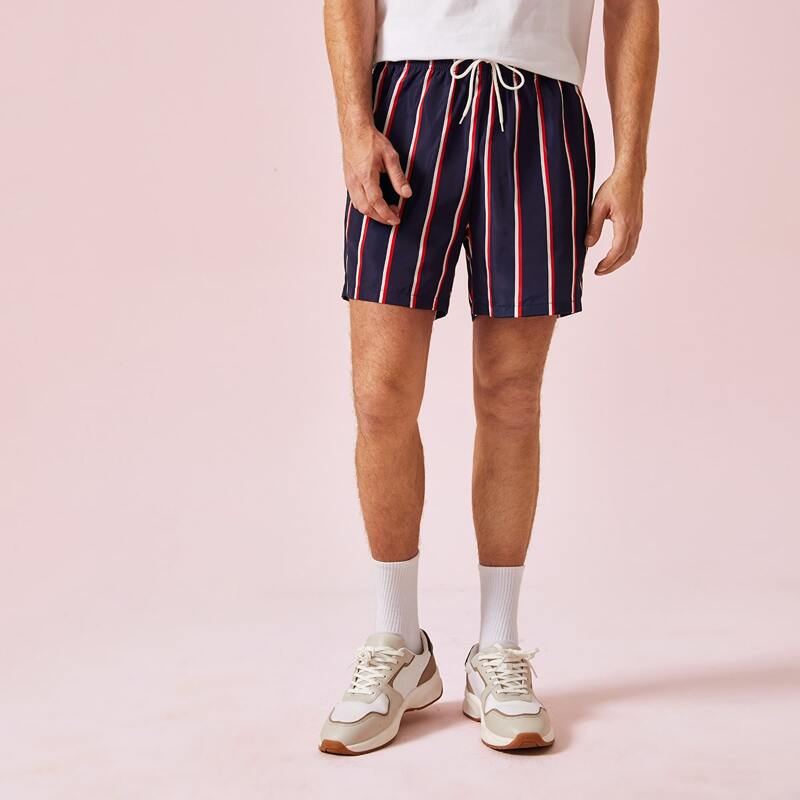 

Guys Drawstring Waist Striped Shorts, Multicolor