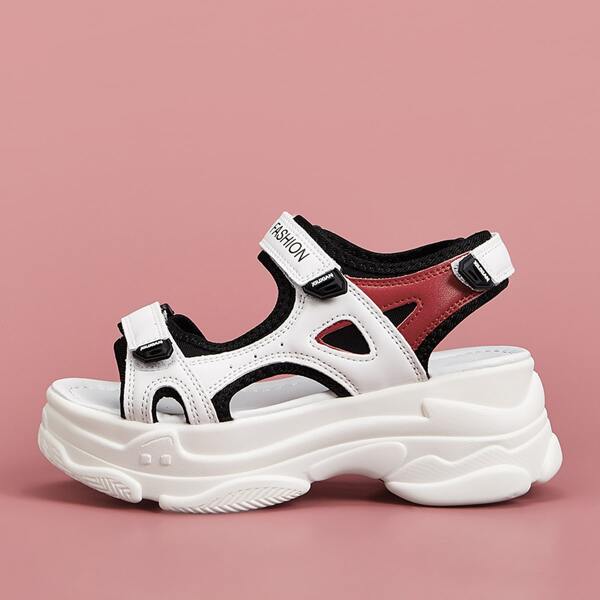 

Velcro Strap Midform Sandals, White