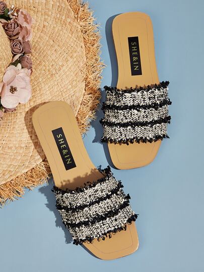 Striped Tweed Sliders