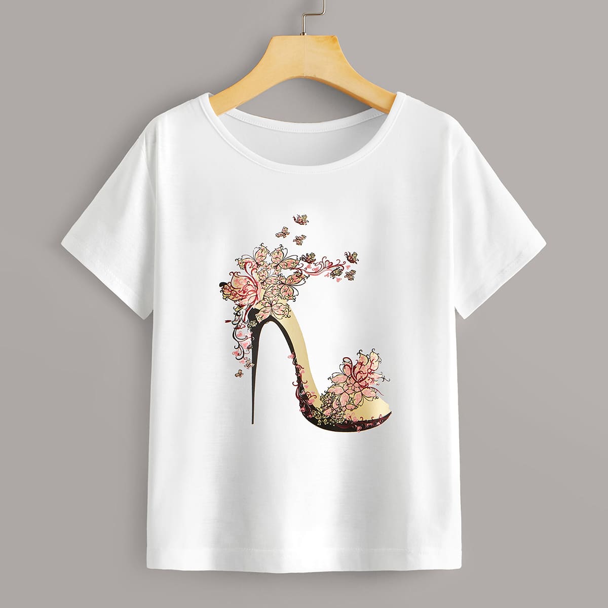 

High Heels Print Tee, White