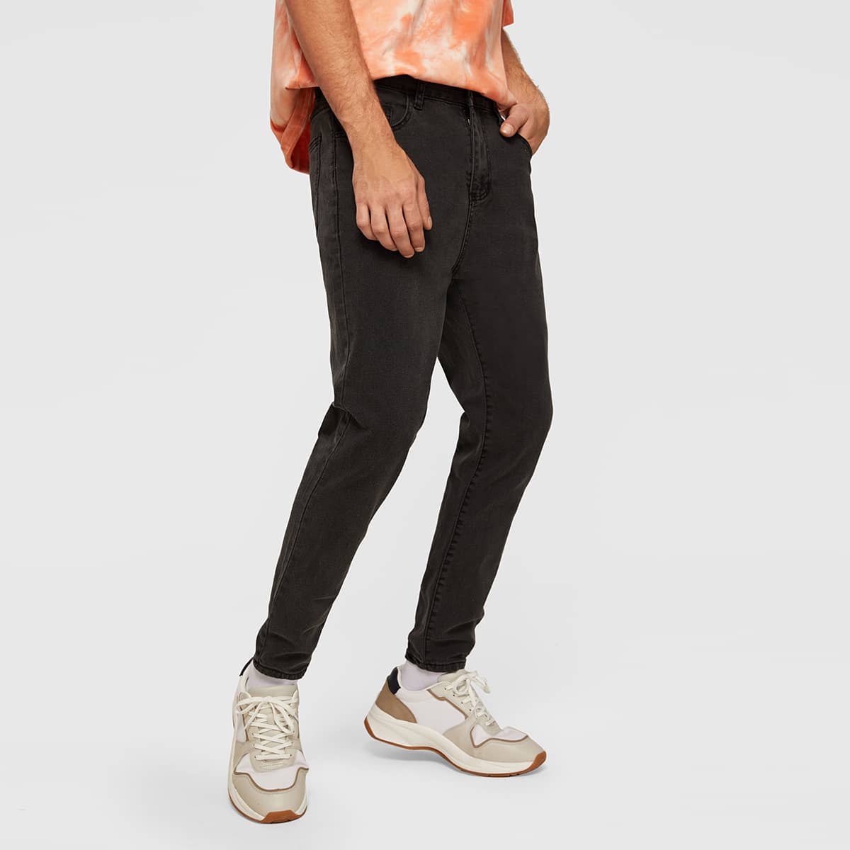 

Guys Solid Skinny Jeans, Black