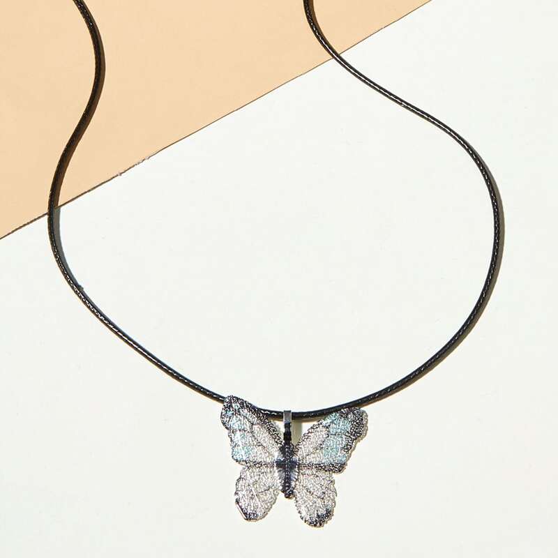 

1pc Butterfly Pendant Necklace, Multicolor