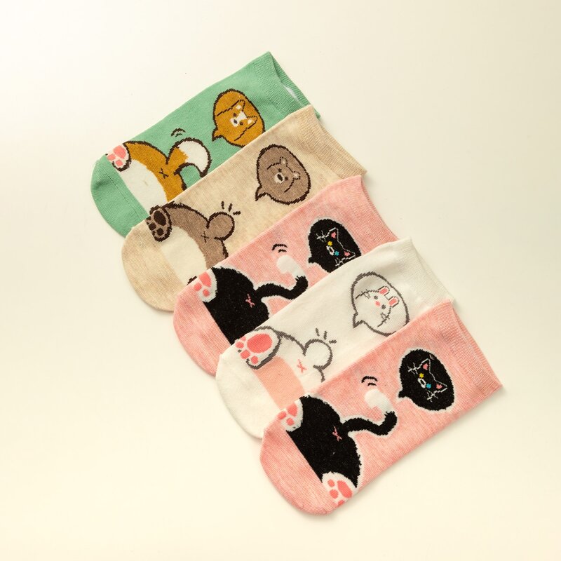 

5pairs Cartoon Graphic Socks, Multicolor
