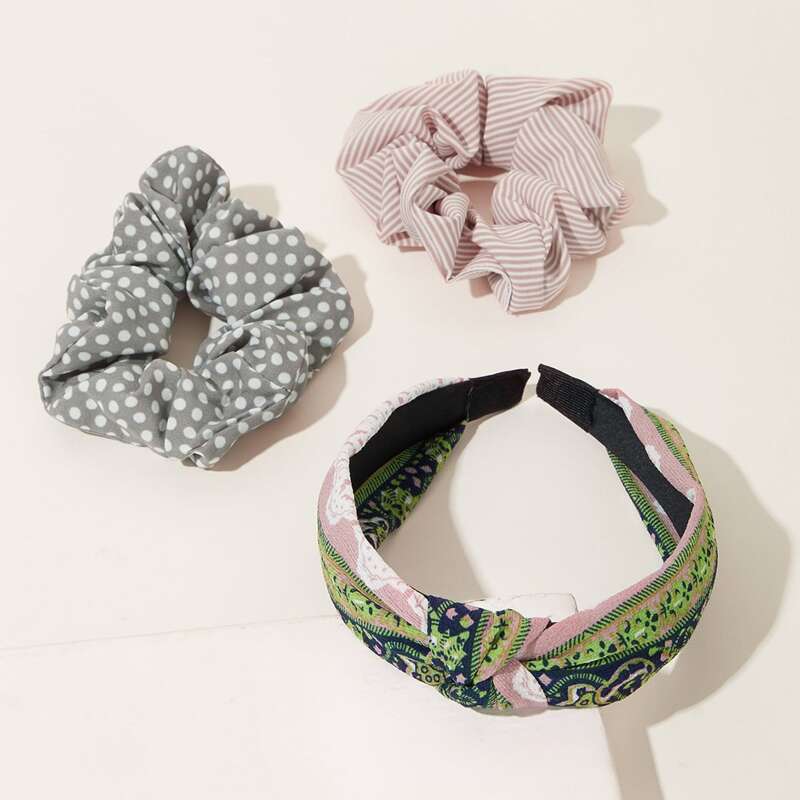 

3pcs Polka Dot Pattern Hair Accessories, Multicolor