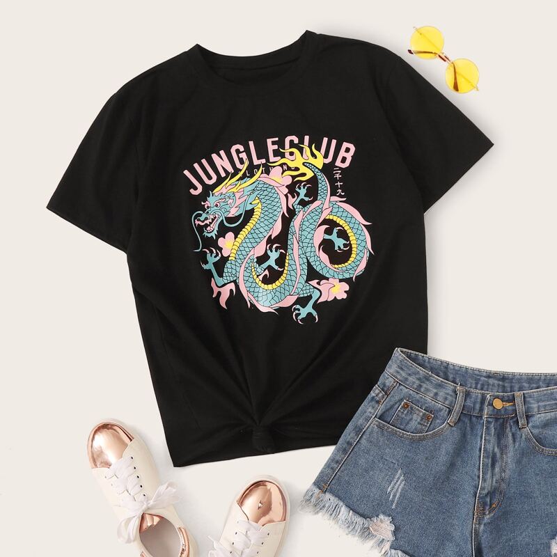 

Dragon Graphic Tee, Black