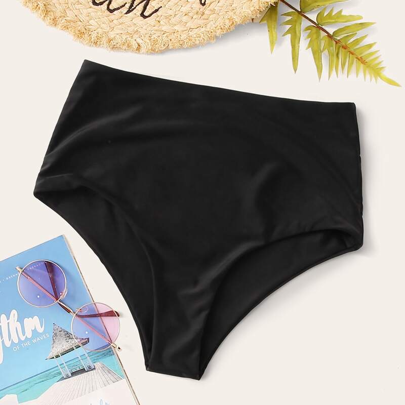 

Solid High Waisted Bikini Panty, Black