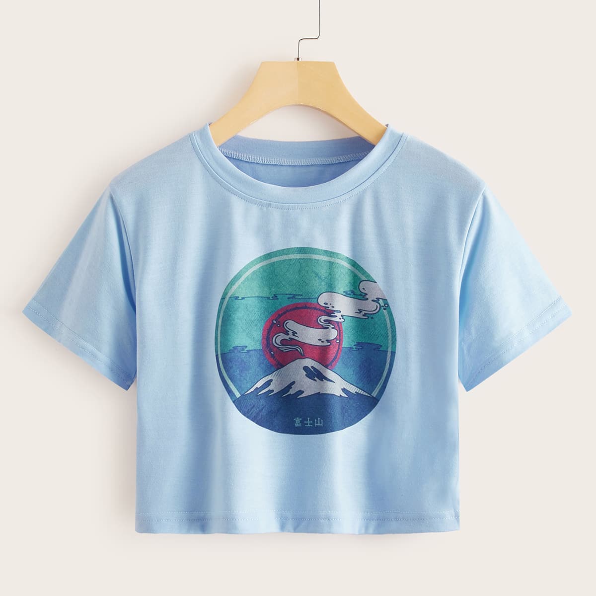 

Mountain Graphic Crop Tee, Blue