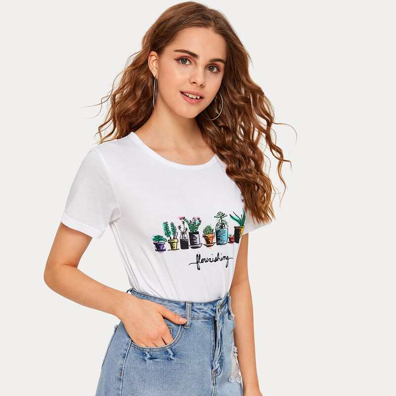 

Plants Graphic Tee, White