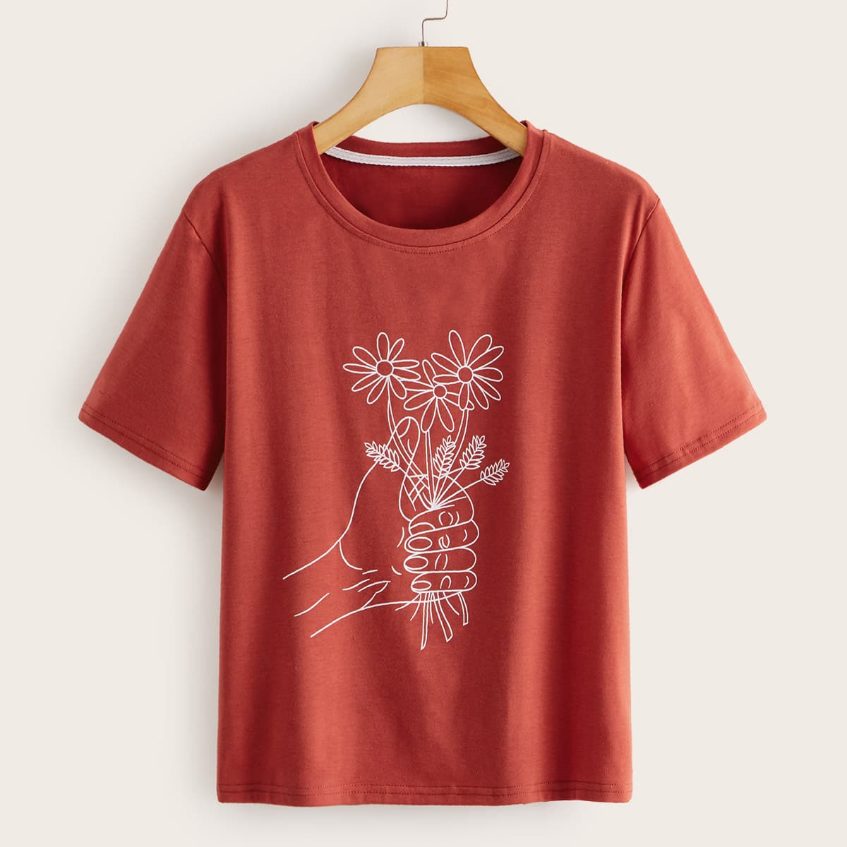 

Flower Graphic Tee, Red