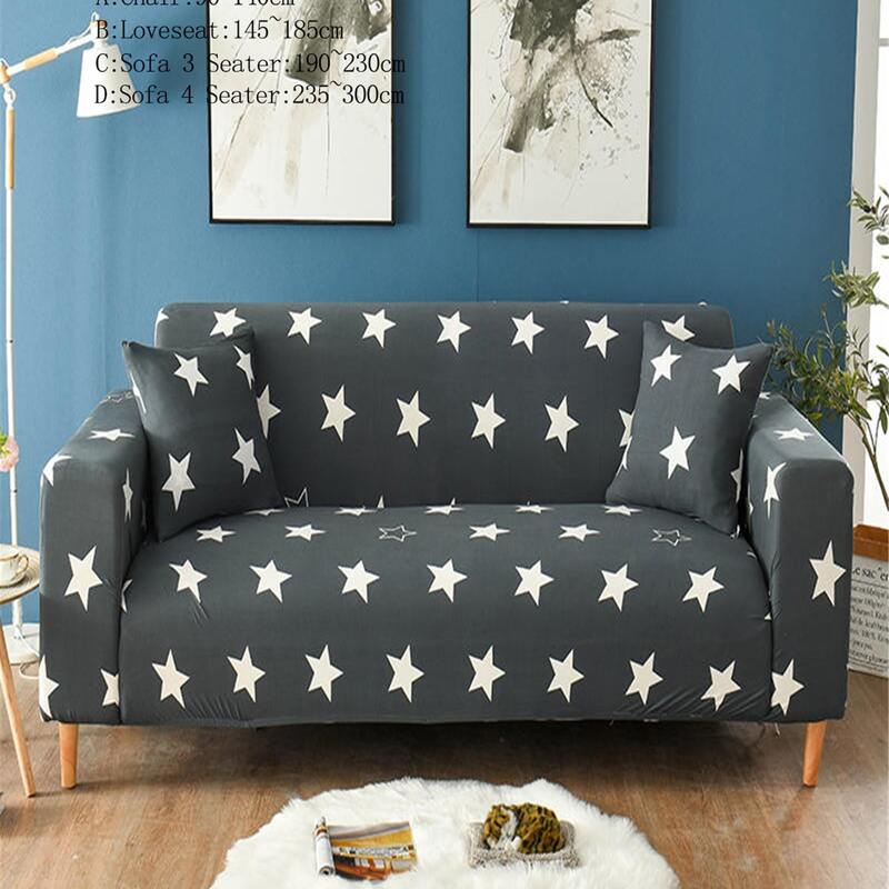 

Star Print Stretch Sofa Cover, Army green