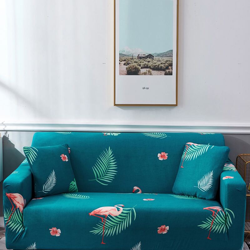

1pc Tropical Print Sofa Cover, Green