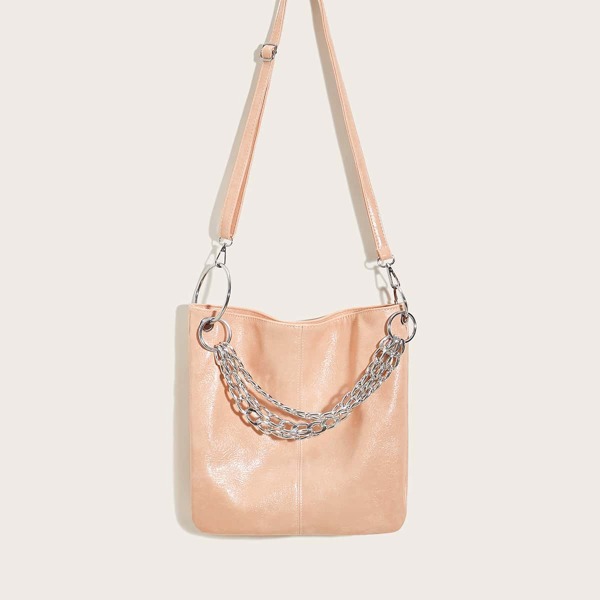 

Chain Handle Tote Bag, Pink