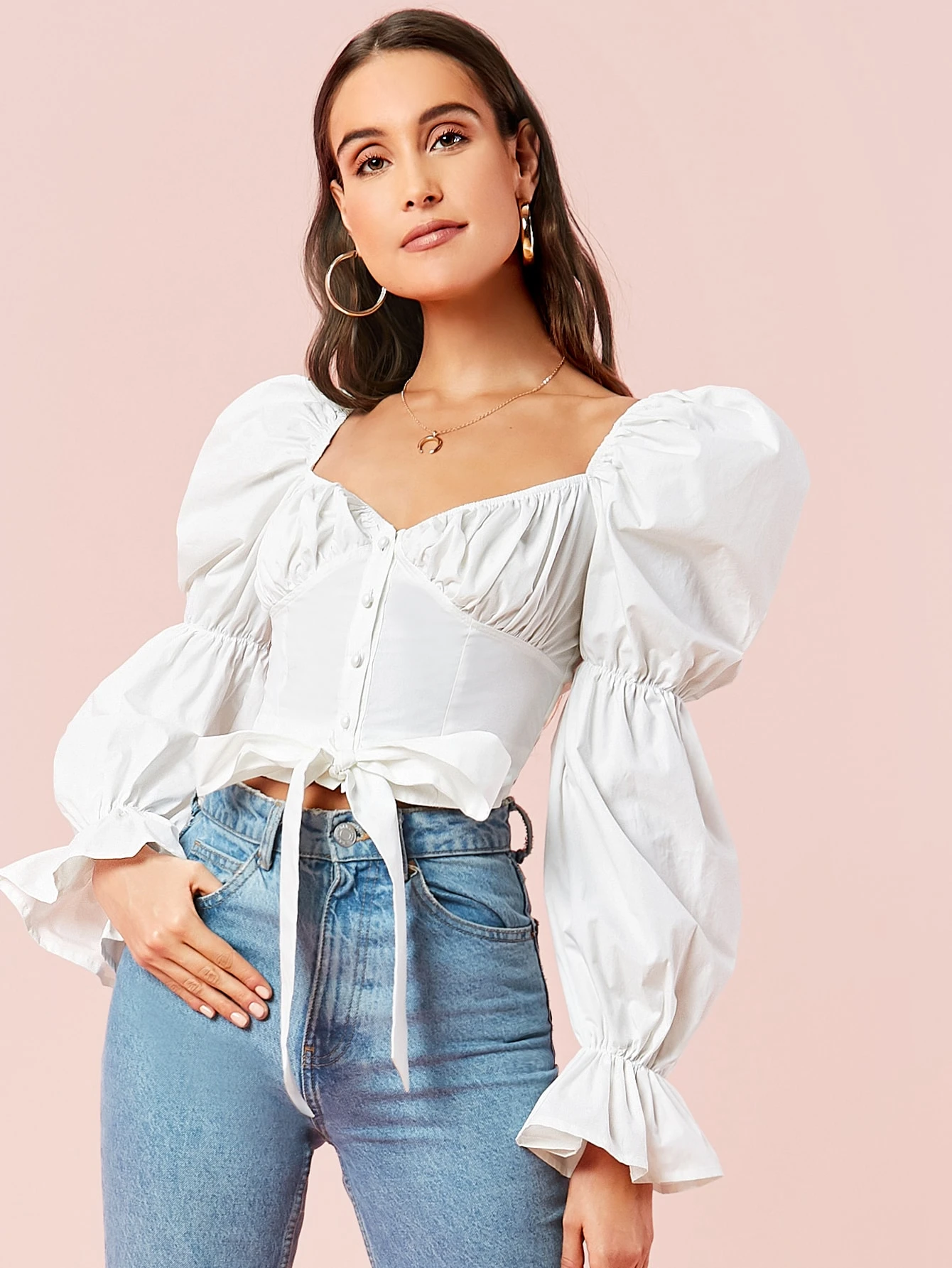 shein knot hem top