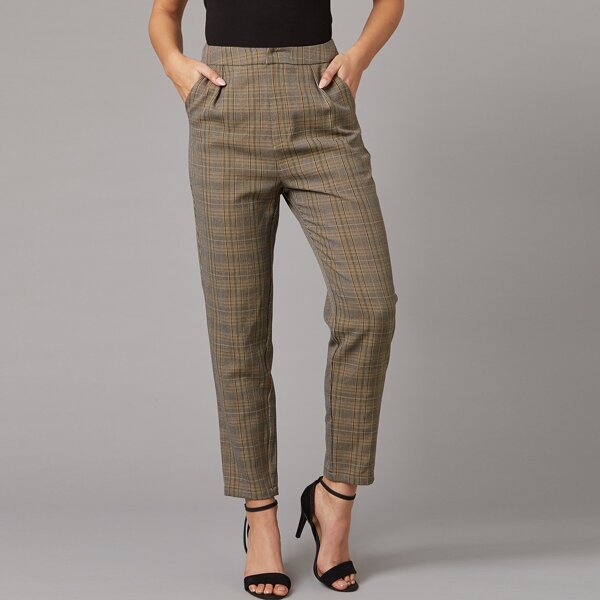 

Slant Pocket Plaid Pants, Multicolor