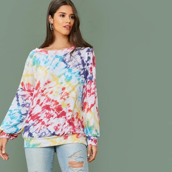 

Inside Out Seams Tie Dye Pullover, Multicolor