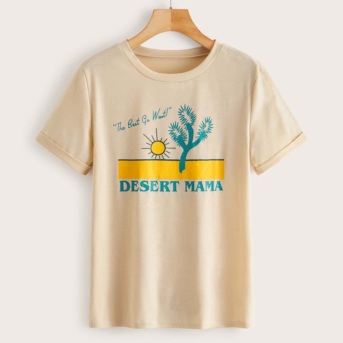 

Letter Graphic Tee, Beige