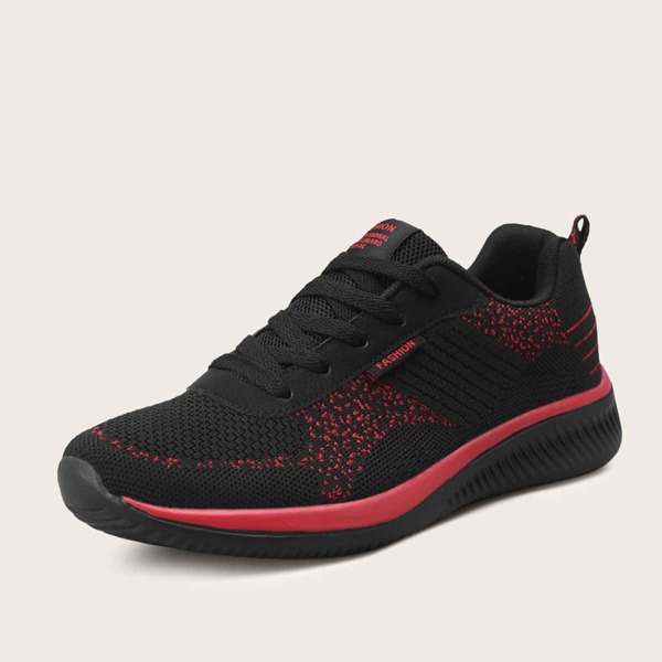 

Men Lace-up Front Wide Fit Sneakers, Black