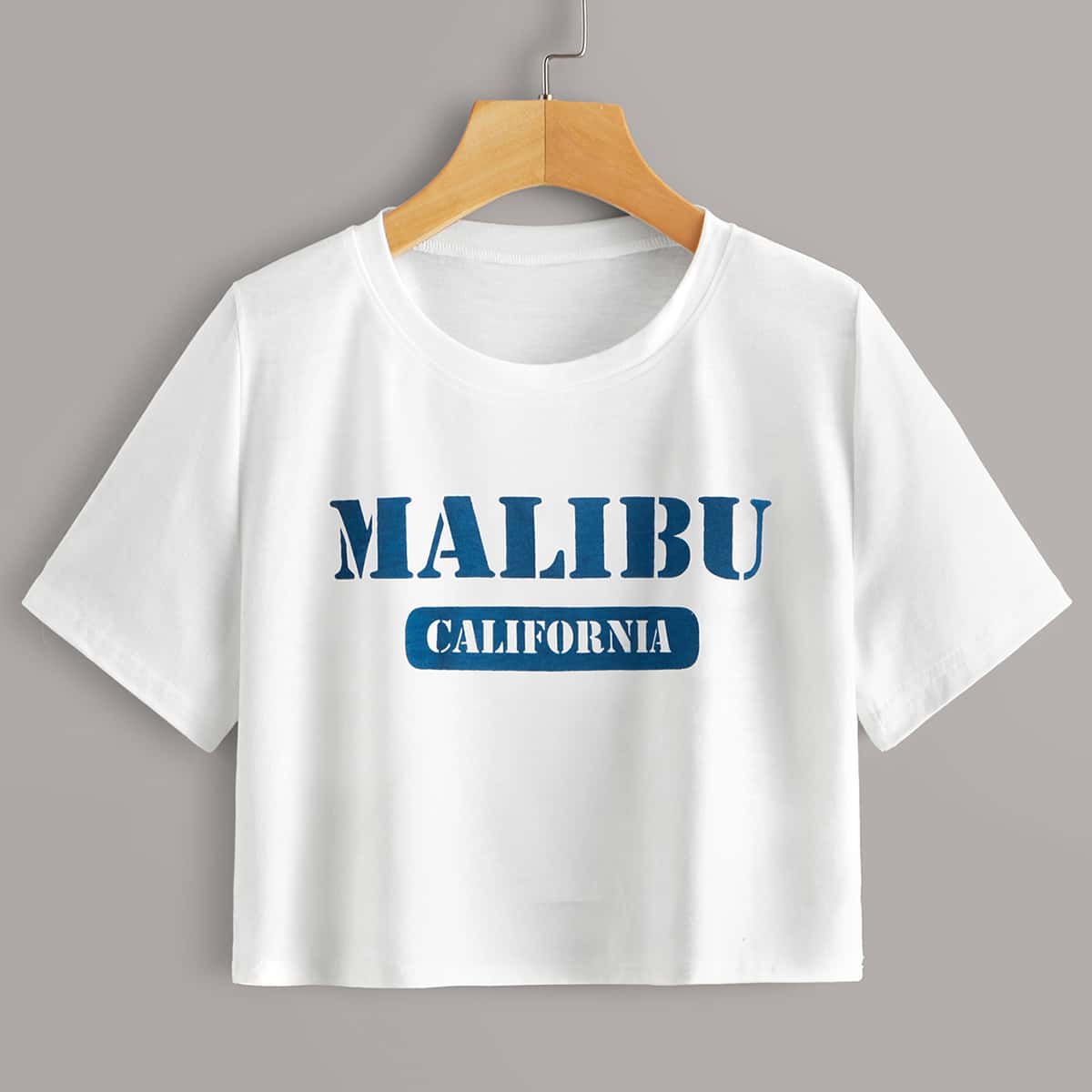 

Letter Graphic Crop Tee, White