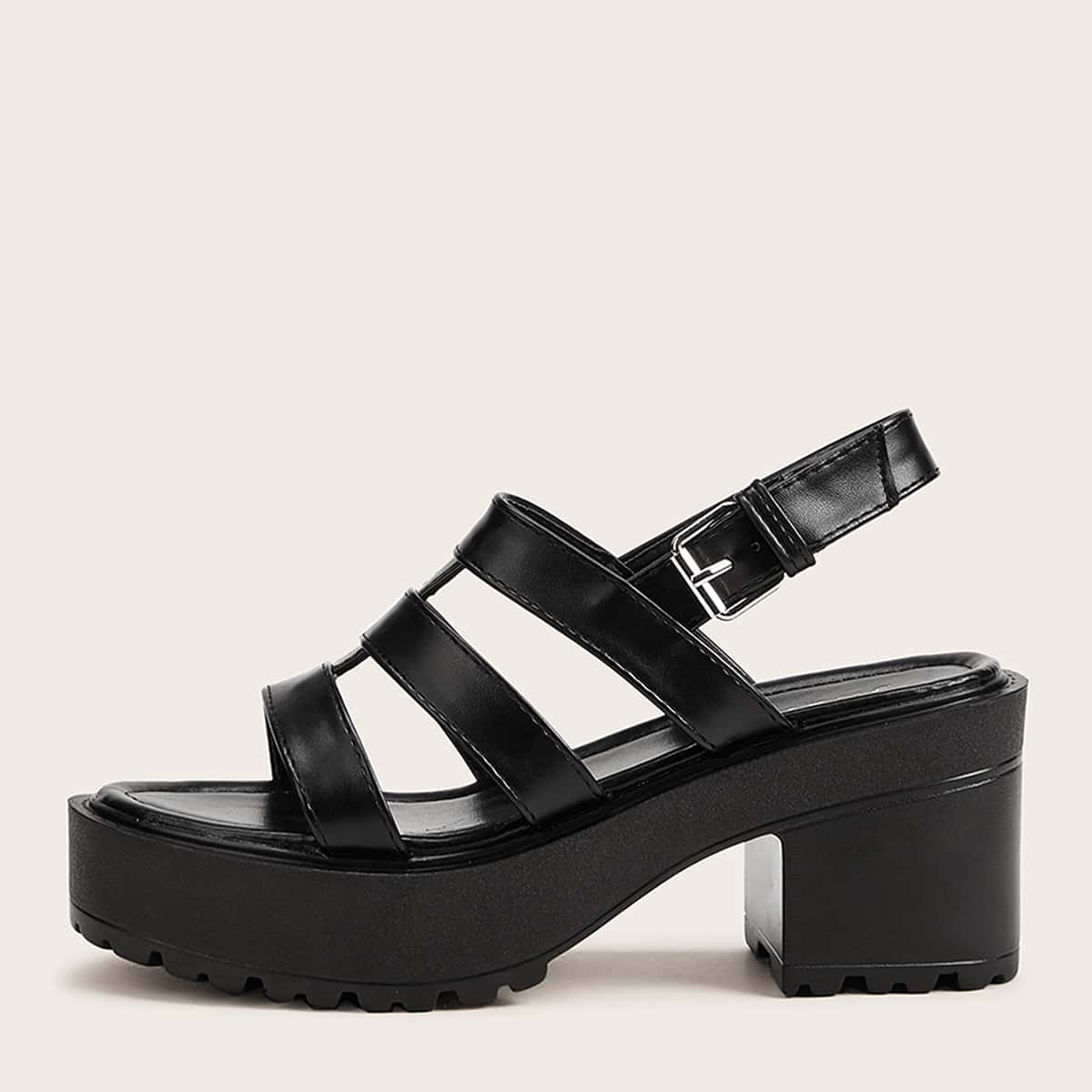 

Slingback Chunky Heels, Black