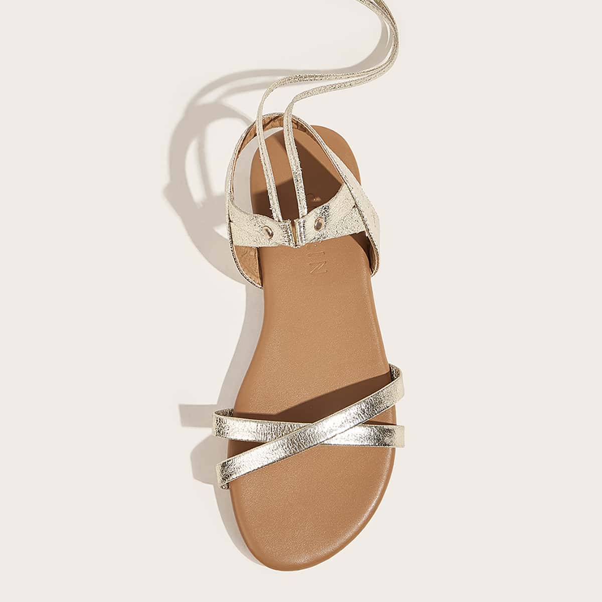 

Tassel Decor Criss Cross Sandals, Gold