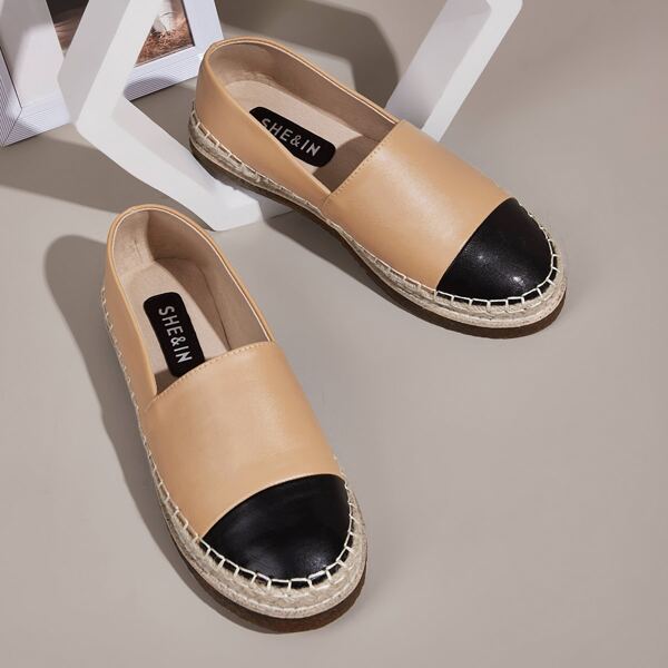 

Cap Toe Espadrille Flats, Khaki