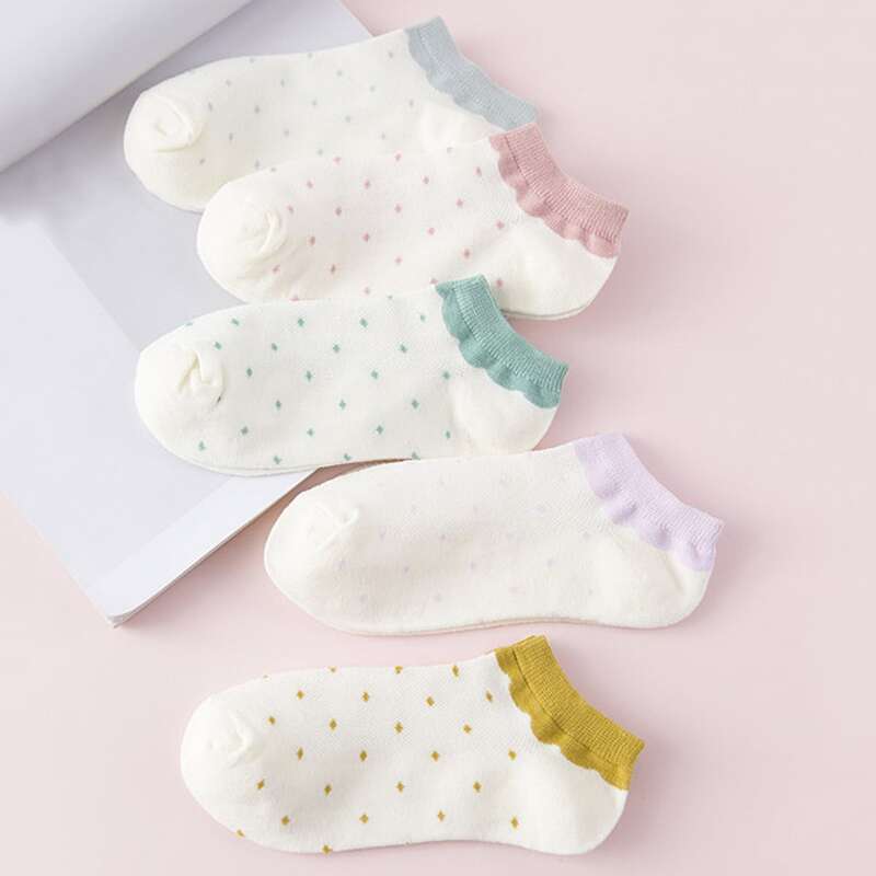 

5pairs Color Block Socks, White