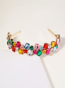 Aro para el cabello con decoración de piedras preciosas, real para Halloween - Multicolor - Ver 2