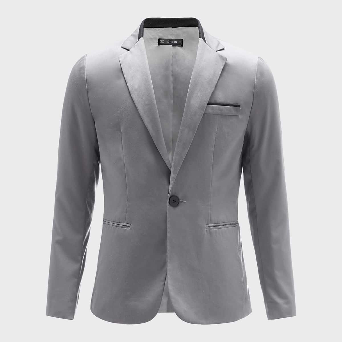 

Guys Single Button Blazer, Grey