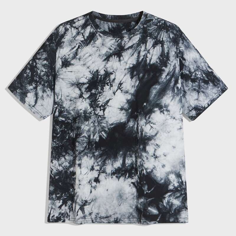 

Guys Tie Dye Short Sleeve Tee, Black and white