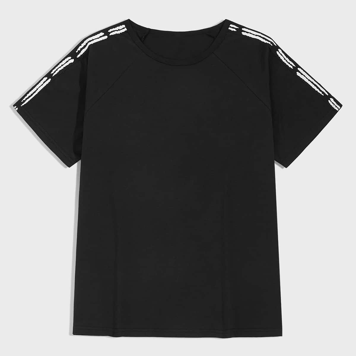 

Guys Tape Side Raglan Sleeve Tee, Black