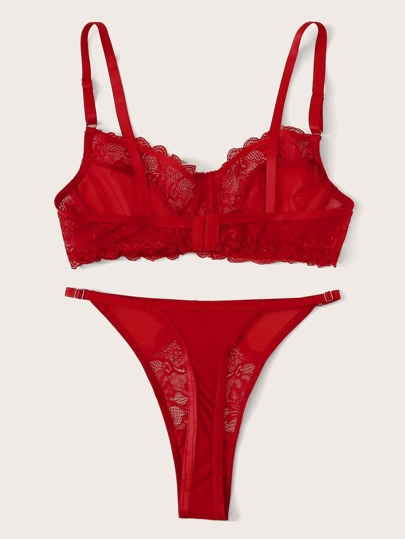 Set de lencería con aro con encaje floral