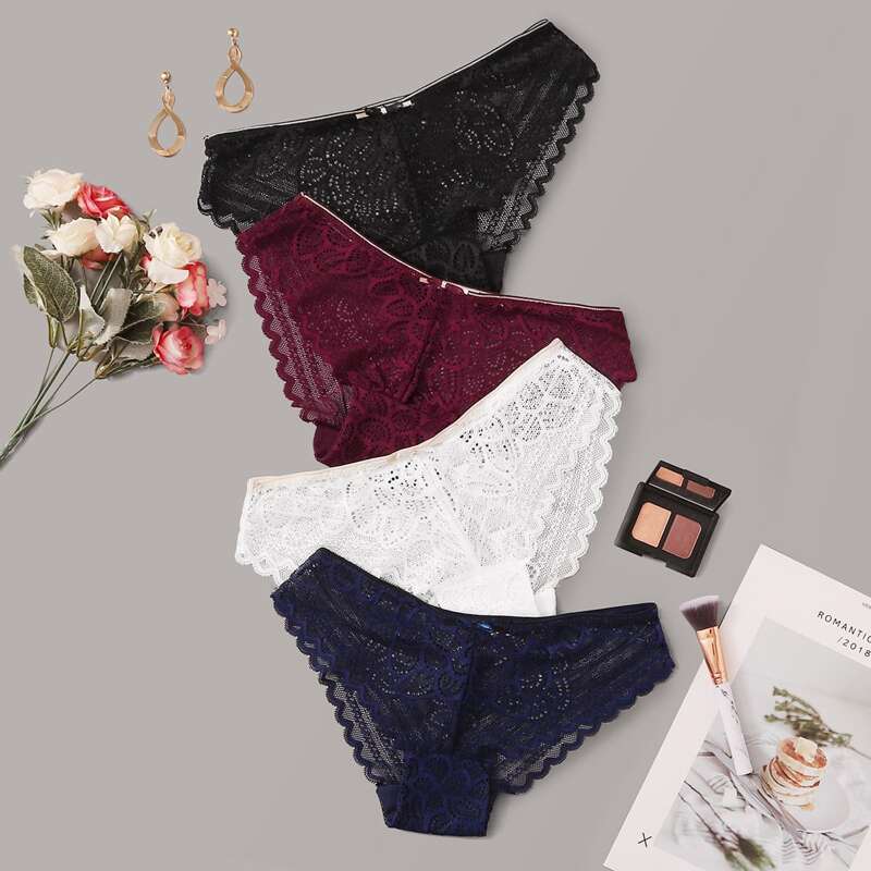 

4pack Floral Lace Panty Set, Multicolor