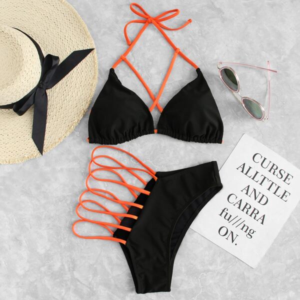 

Треугольное бикини с разрезом, Чёрный