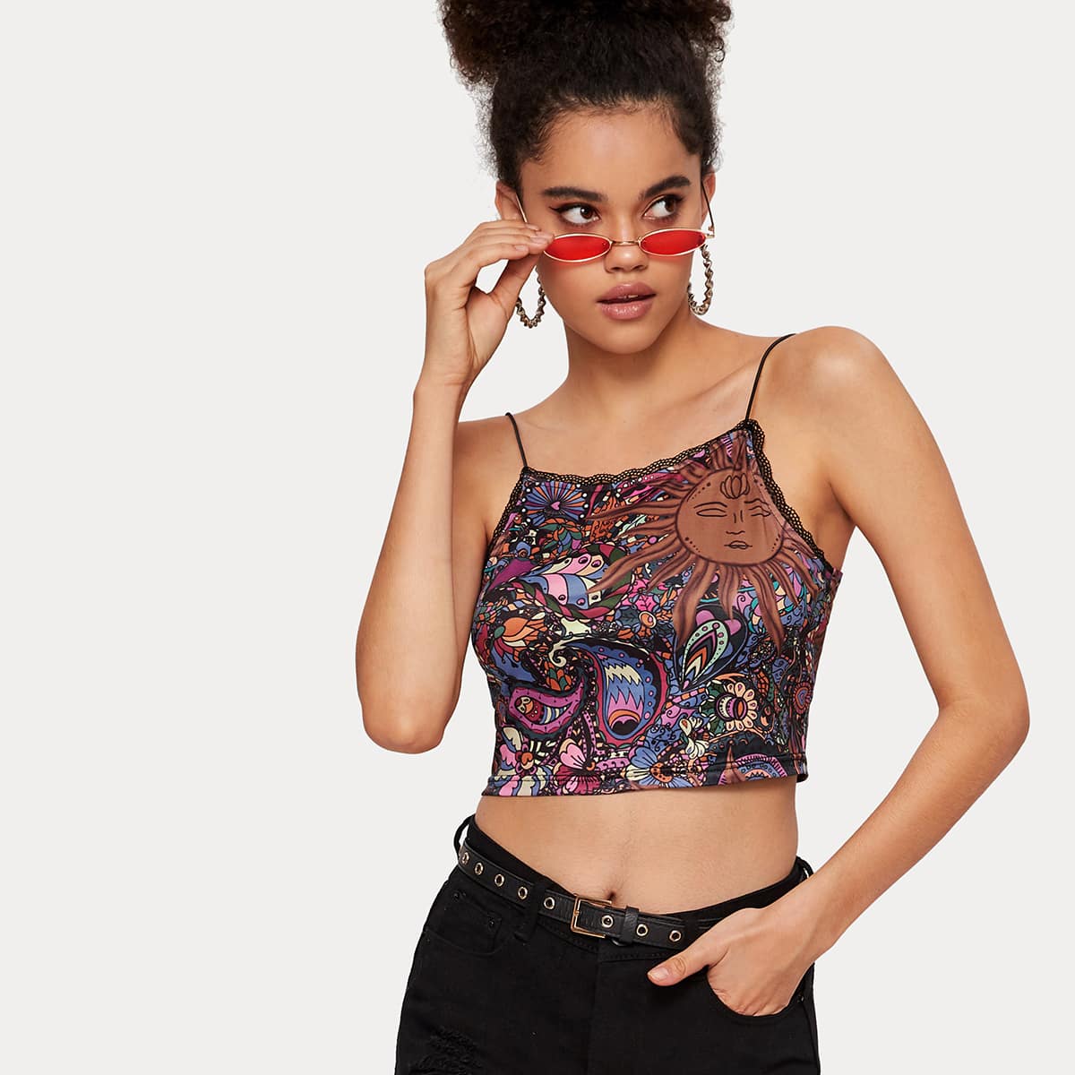 

Paisley Crop Cami, Multicolor