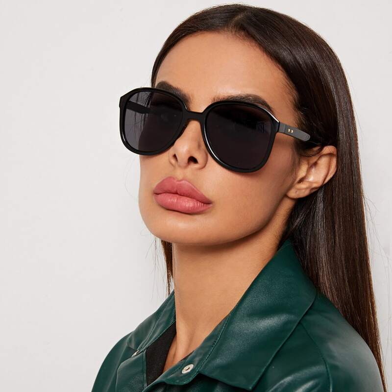 

Acrylic Frame Sunglasses With Case, Black