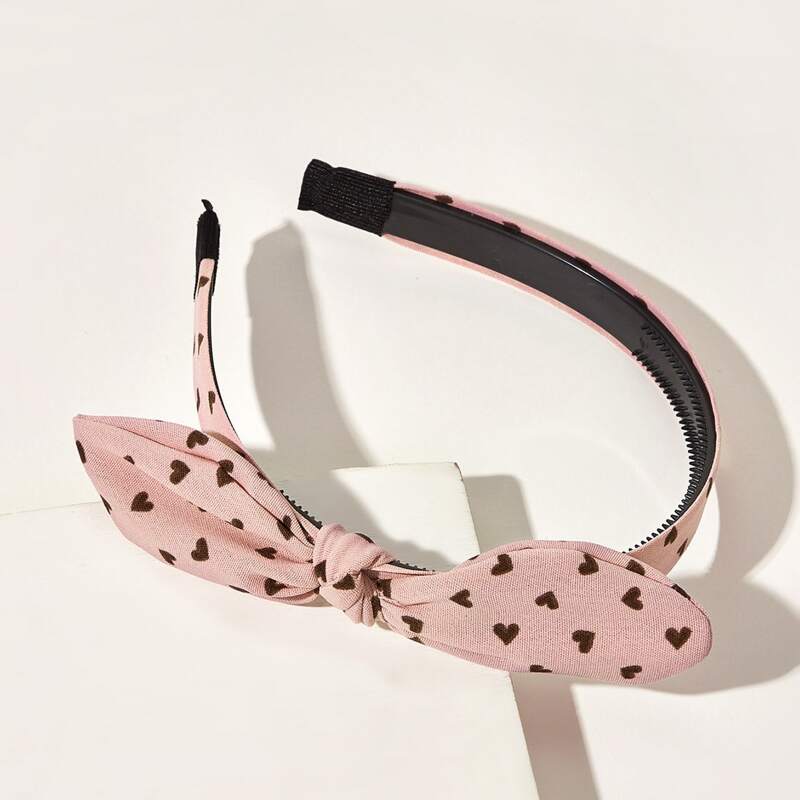 

Heart Bow Knot Hair Hoop, Pink