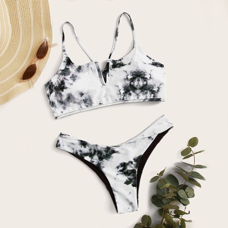 

V-wired Tie Dye Bikini Swimsuit, Multicolor