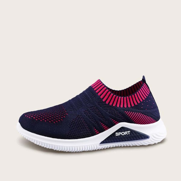 

Striped Detail Slip On Sneakers, Navy