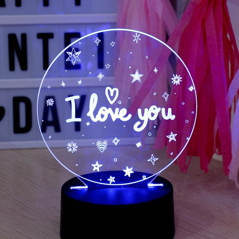 

1pc Multicolored Slogan Night Light, Multicolor