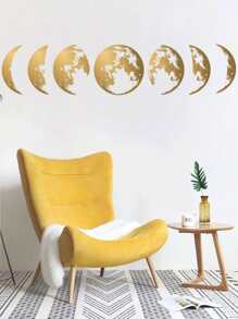 地球圖案墻面貼紙 - 金色 - 查看 8