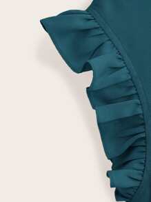 SHEIN LUNE Top ribete en abanico de sisa fruncido