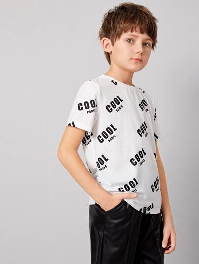 boys letter graphic top