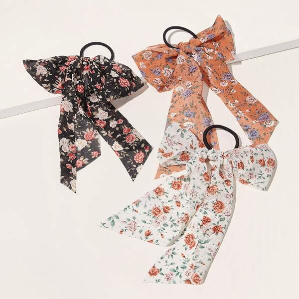 

3pcs Ditsy Floral Hair Tie, Multicolor
