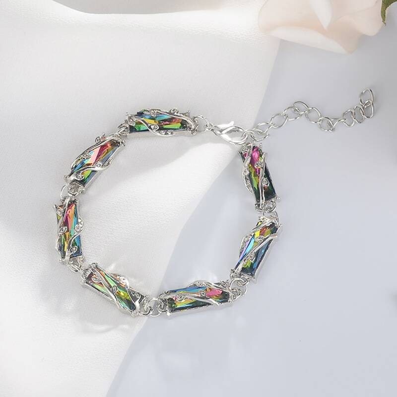 

1pc Leaf Decor Bracelet, Multicolor